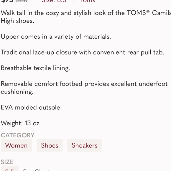 Toms Croc Embossed Camila High Sneakers - Picture 5 of 5